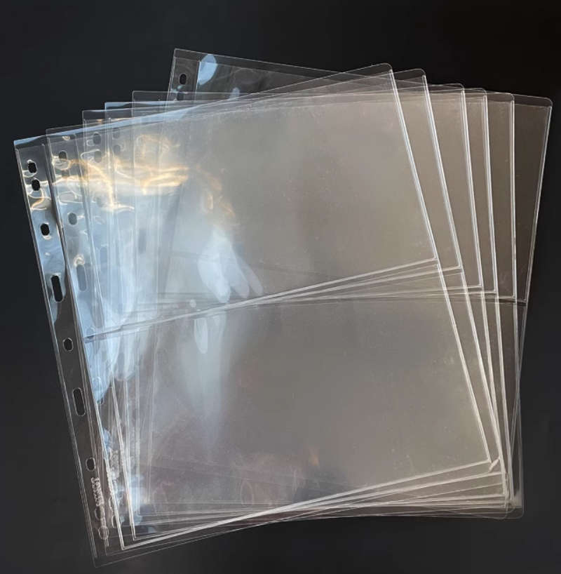 10 x Stamp Banknote Sleeve Coins Notes Accessories A4 Clear 2 Pocket Album Binder Page
