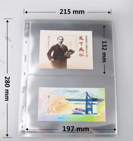 10 x Stamp Banknote Sleeve Coins Notes Accessories A4 Clear 2 Pocket Album Binder Page