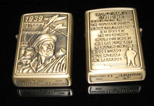 Lighter Feature Gift Series, Antique Copper / Brass Flint Type with Millitary WW2 Embossed