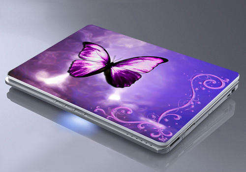 "Beautiful Purple Butterfly" Universal Laptop Skin Notebook Skin For 10.2" to 15" Laptop