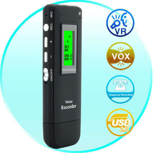 Digital Voice and Telephone Recorder (2GB Memory + USB Drive)