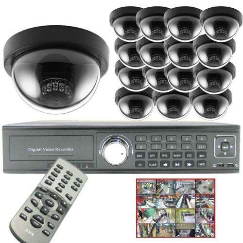 H.264 Network 16 Channel DVR System with 16 Surveillance Cameras