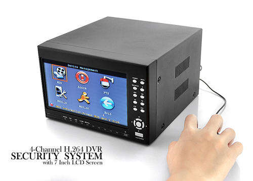 4 Channel DVR System - H264 DVR, 7 Inch Screen, x2 SATA HDD