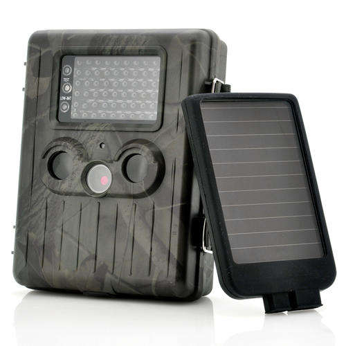 Game Camera With Rechargable Battery + Solar Panel "SolarTrail" - 1080p HD video, PIR Motion Detecti