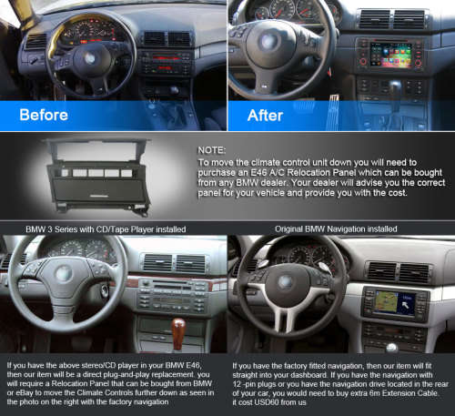 7" Android 9.0 Car Stereo GPS Sat Nav DAB+OBDII BT DTV for BMW 3er E46 M3 Rover75 MG