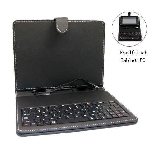 10 Inch Tablet PC Leather Case with usb Built-in Keyboard
