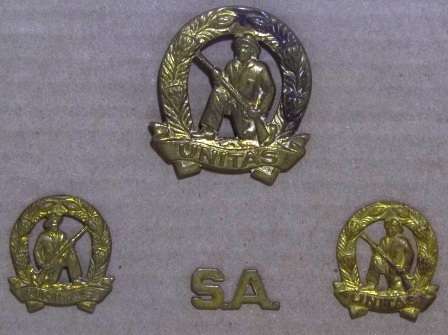 SA Commando - Cap and Collar Badges + SA Name Tags