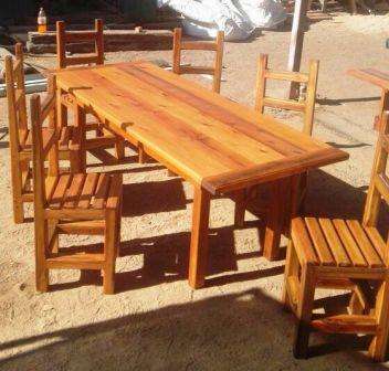 Hand made Dining Suite - Table 2.3 x 960 + 6 Chairs