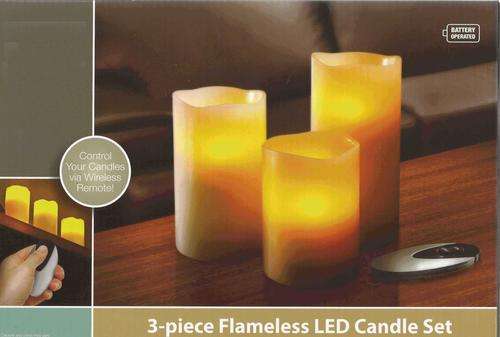 Flame less LED Candle set ( 3xCandles 1xRemote )
