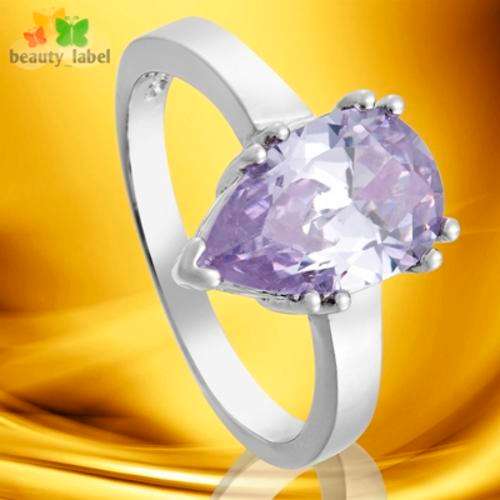 18K White Gold Filled Tanzanite Ring Size 6