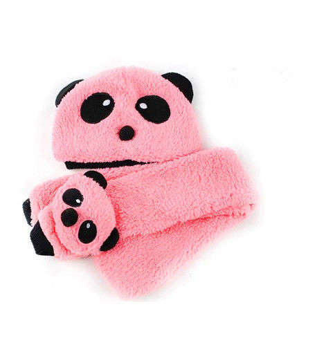 Warm soft cute toddler/infant girl panda beanie & scarf set