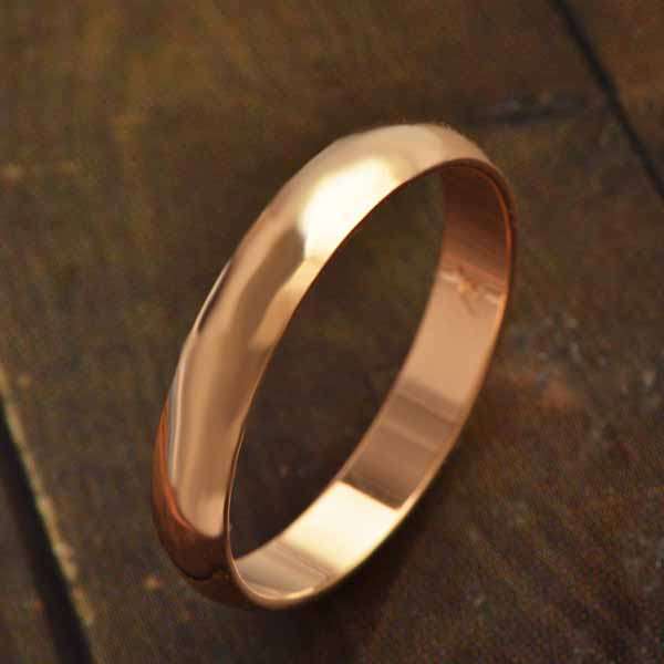 Smooth 9k rose gold filled ring size 6