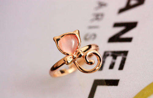 Cat opals pink ring