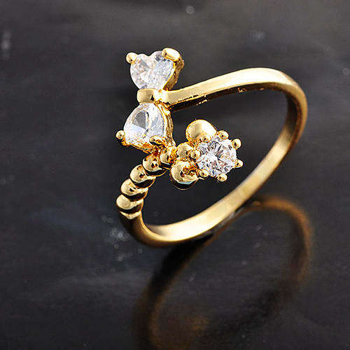 Gold filled heart cubic zirconia ring size 8