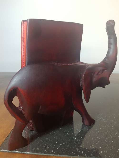 Solid wood Elephant Book Ends