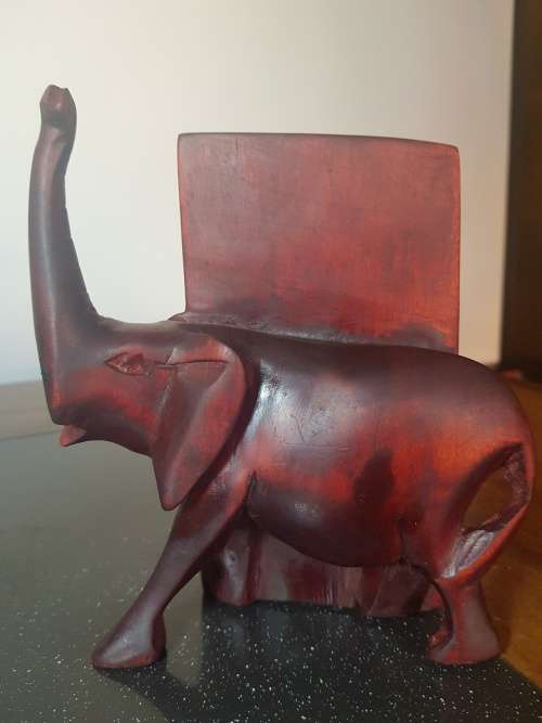 Solid wood Elephant Book Ends