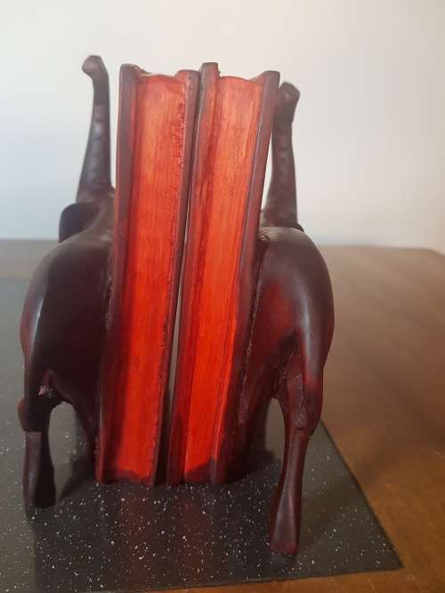 Solid wood Elephant Book Ends