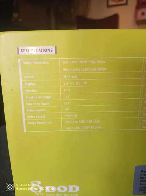 Dual Lense Car DVR Tx 500