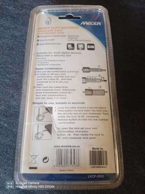 Universal Note Guard Security Cable