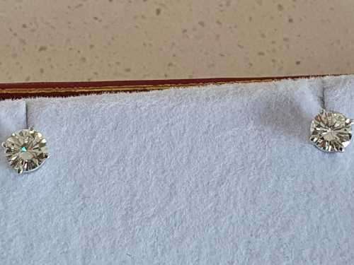 1.00 Carat BRILLIANT ROUND DIAMOMD EARRINGS STUDS ON WHITE GOLD