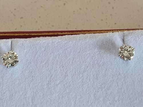 1.00 Carat BRILLIANT ROUND DIAMOMD EARRINGS STUDS ON WHITE GOLD