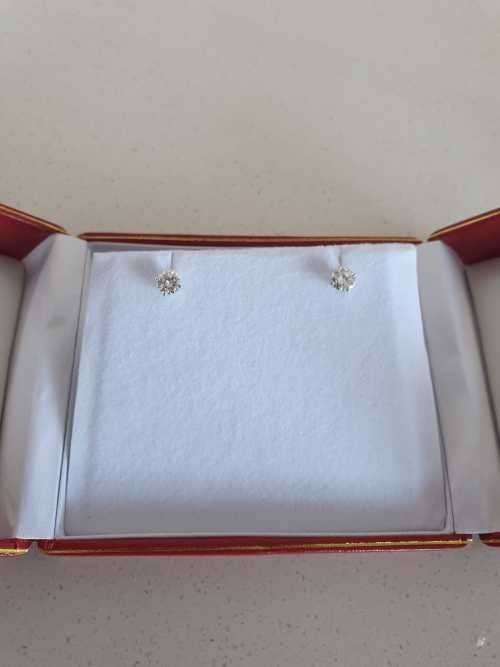 1.00 Carat BRILLIANT ROUND DIAMOMD EARRINGS STUDS ON WHITE GOLD