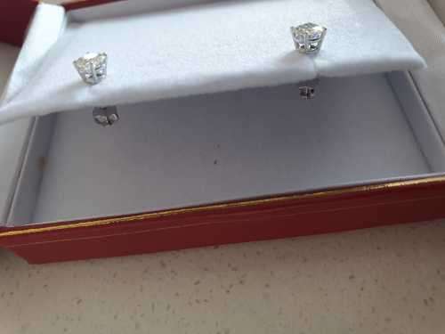 1.00 Carat BRILLIANT ROUND DIAMOMD EARRINGS STUDS ON WHITE GOLD
