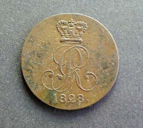 Coin Germany Prussia 2 Pfennig 1828 used vf