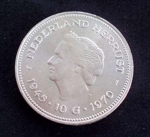 Coin Nederland 1970 Juliana comm. sterling silver