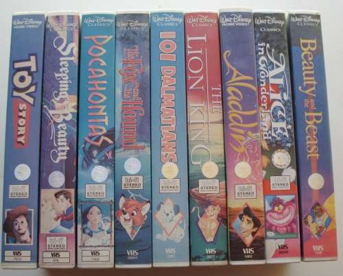 VHS tapes x 9 Walt Disney classics
