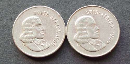 Coin RSA 5 cent x 2 1965/66