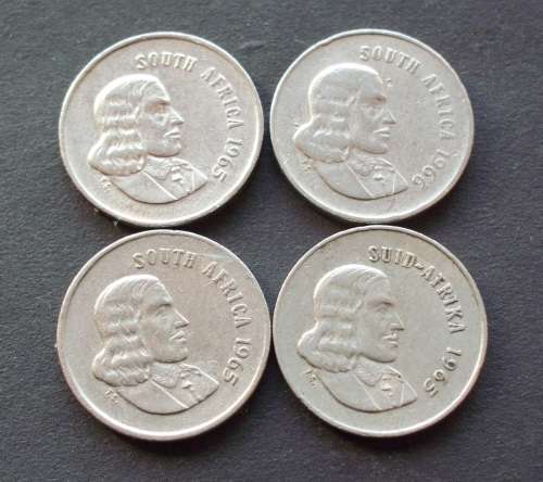 Coin SA 5 cent x 4 1965/66