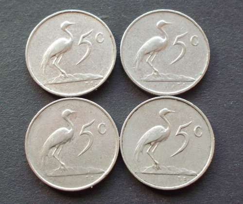 Coin SA 5 cent x 4 1965/66