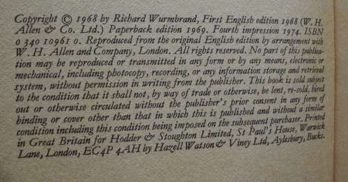 Book-In Gods Underground-Richard Wurmbrand