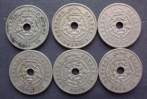 Coin South Rhodesia x 6 EF Consecutive