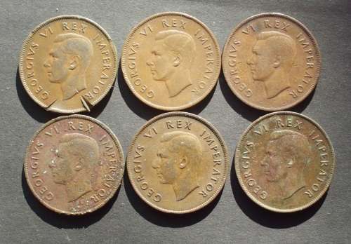 Coin-Union of SA-1 penny x 6 fine/VF