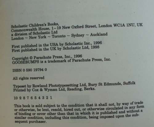 Book - Goosebumps x 7 - R.L.Stine