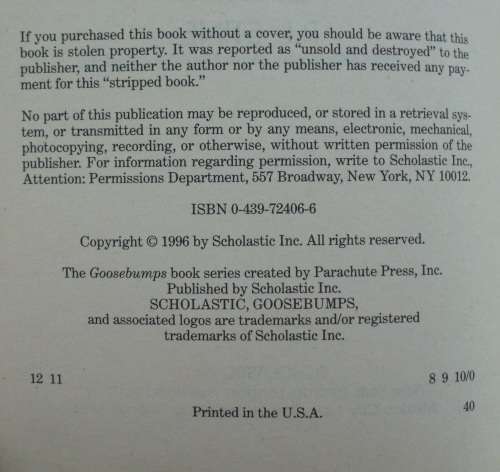 Book - Goosebumps x 7 - R.L.Stine