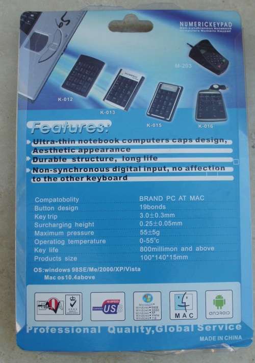 Laptop Numeric Keypad USB