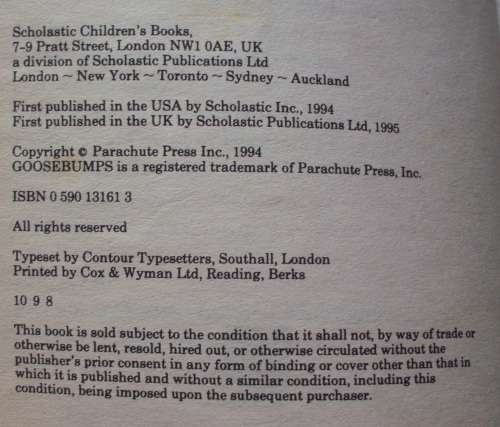 Book - Goosebumps x 7 - R.L.Stine