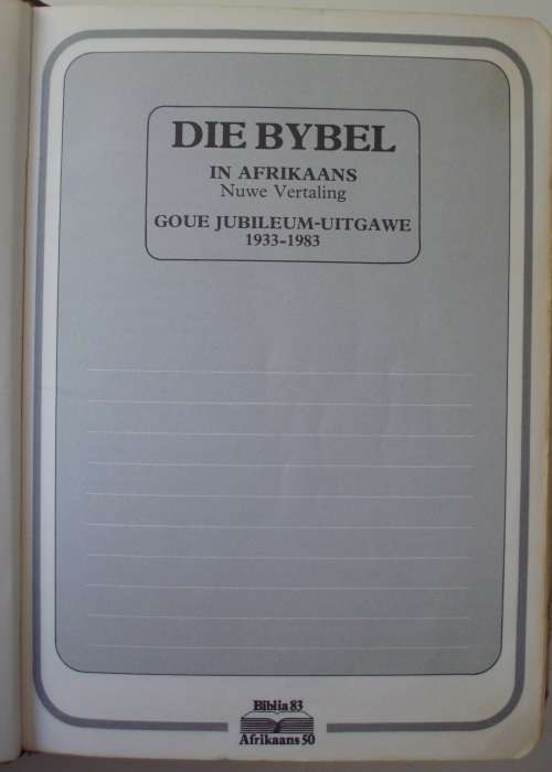 Bible - Die Bybel - Goue Jubileum - 1983