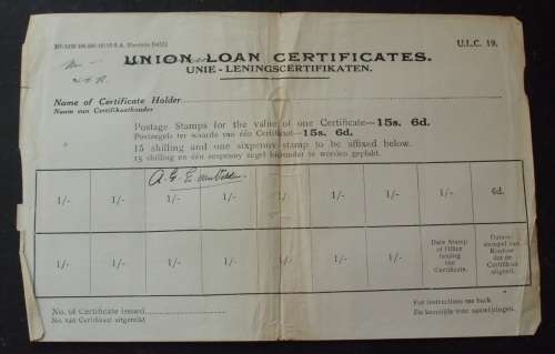 Post Office Savings Certificate [Union Of SA]