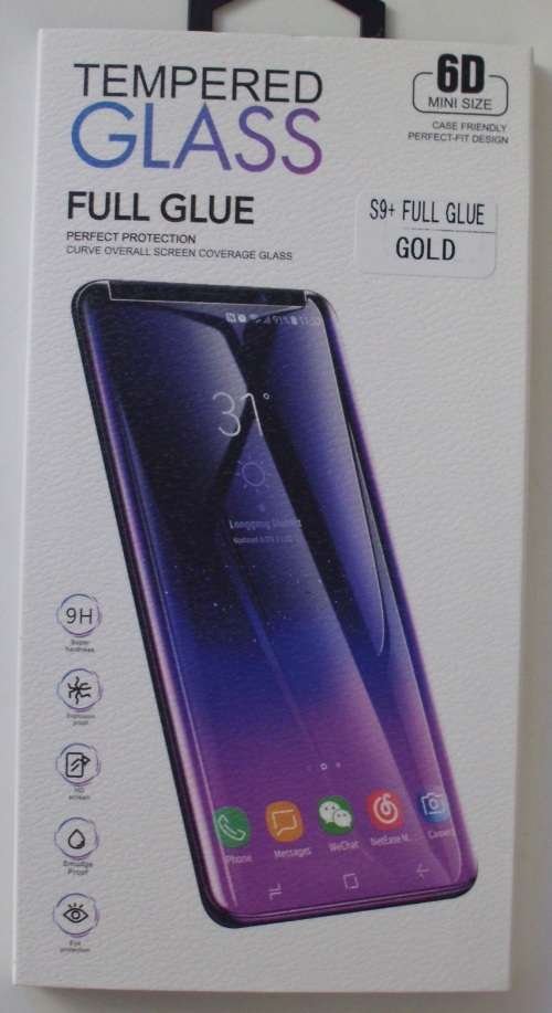 Samsung S9+ Gold Screen Protector Tempered Glass Curved