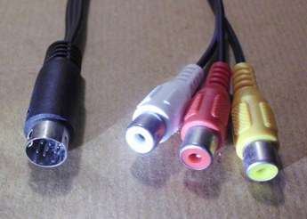 Cable 9 pin s.video male  to 3 rca female!