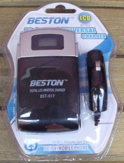 Universal camera battery chargers with lcd