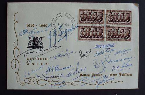 Stamps FDC 1910-1960  Jubilee Unity State President signatures
