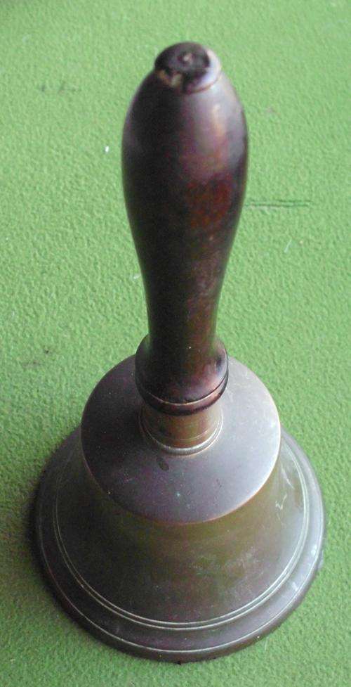 Vintage brass bell wooden handle
