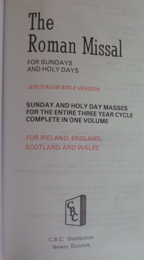 Bible - The Roman Missal - 1989