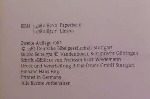 Bible - Die Bibel - Germany - 1982