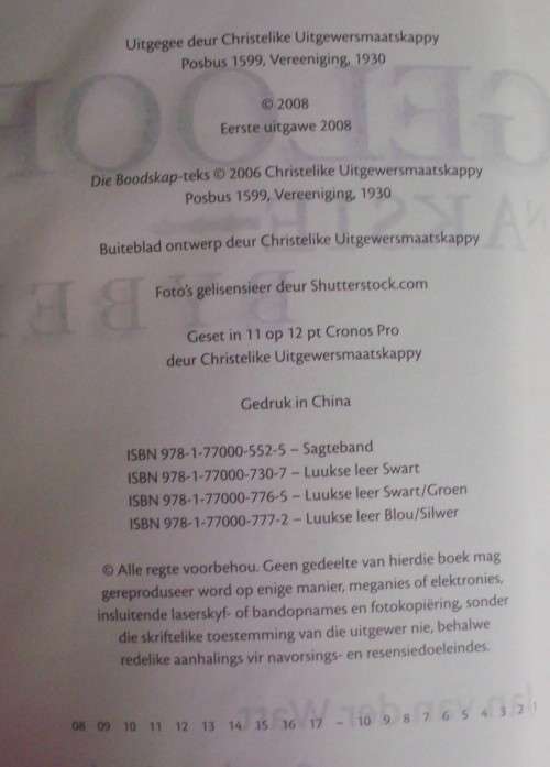 Bible - Geloof In Aksie Bybel - Jan Van Der Watt - 2008